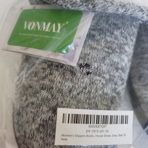VONMAY Women's Slippers Booties with Memory Foam Indoor/Outdoor-Grey color-W10M⭐ - Picture 15 of 15